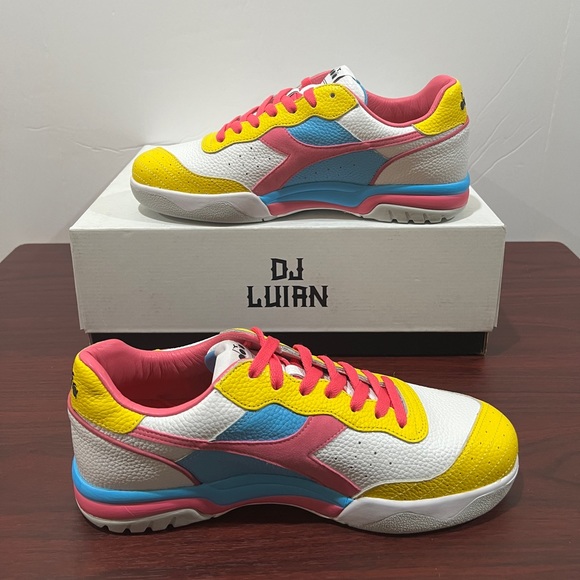 Diadora x DJ Luian, Maverick, Blue, White, Yellow & Pink - Picture 8 of 15